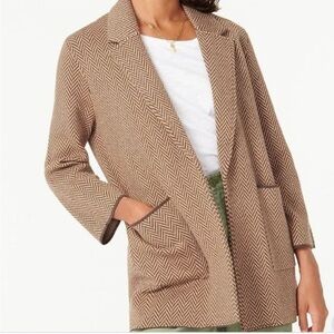 J CReW| Sophie Open Front Sweater Blazer In Chevron Preppy Basic Fall